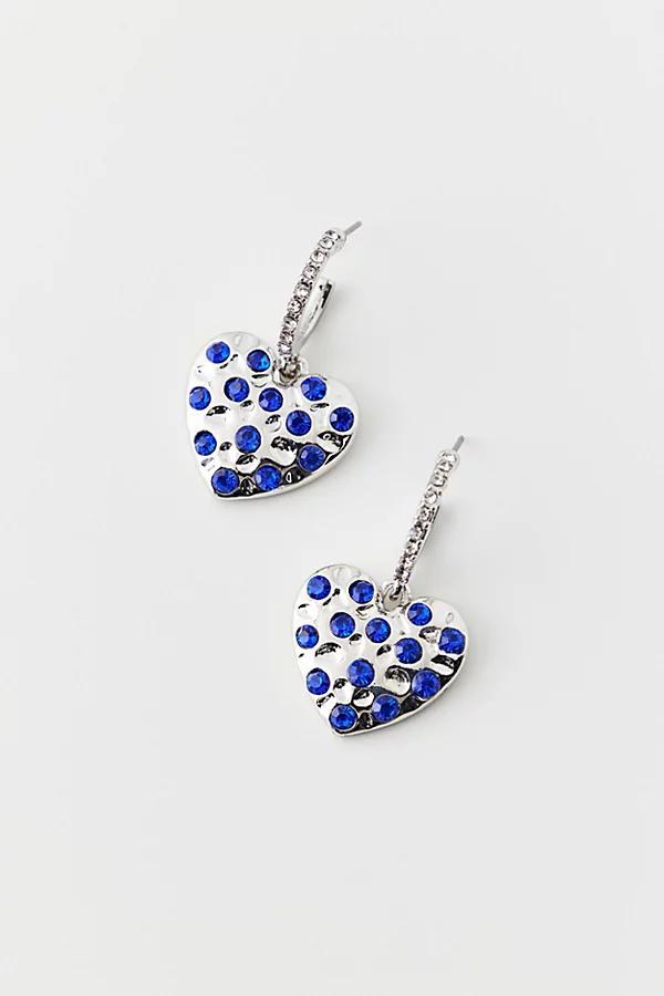 Heart Gem Hoop Earring Womens at Urban Outfitters Product Image