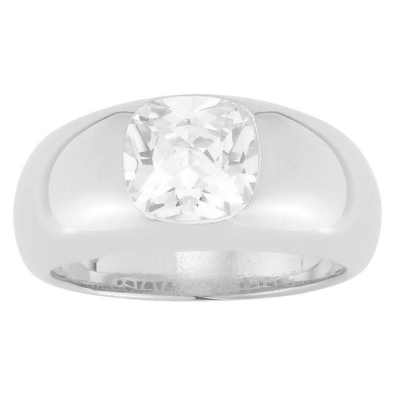 Sunkissed Sterling Cubic Zirconia Dome Ring, Womens White Product Image