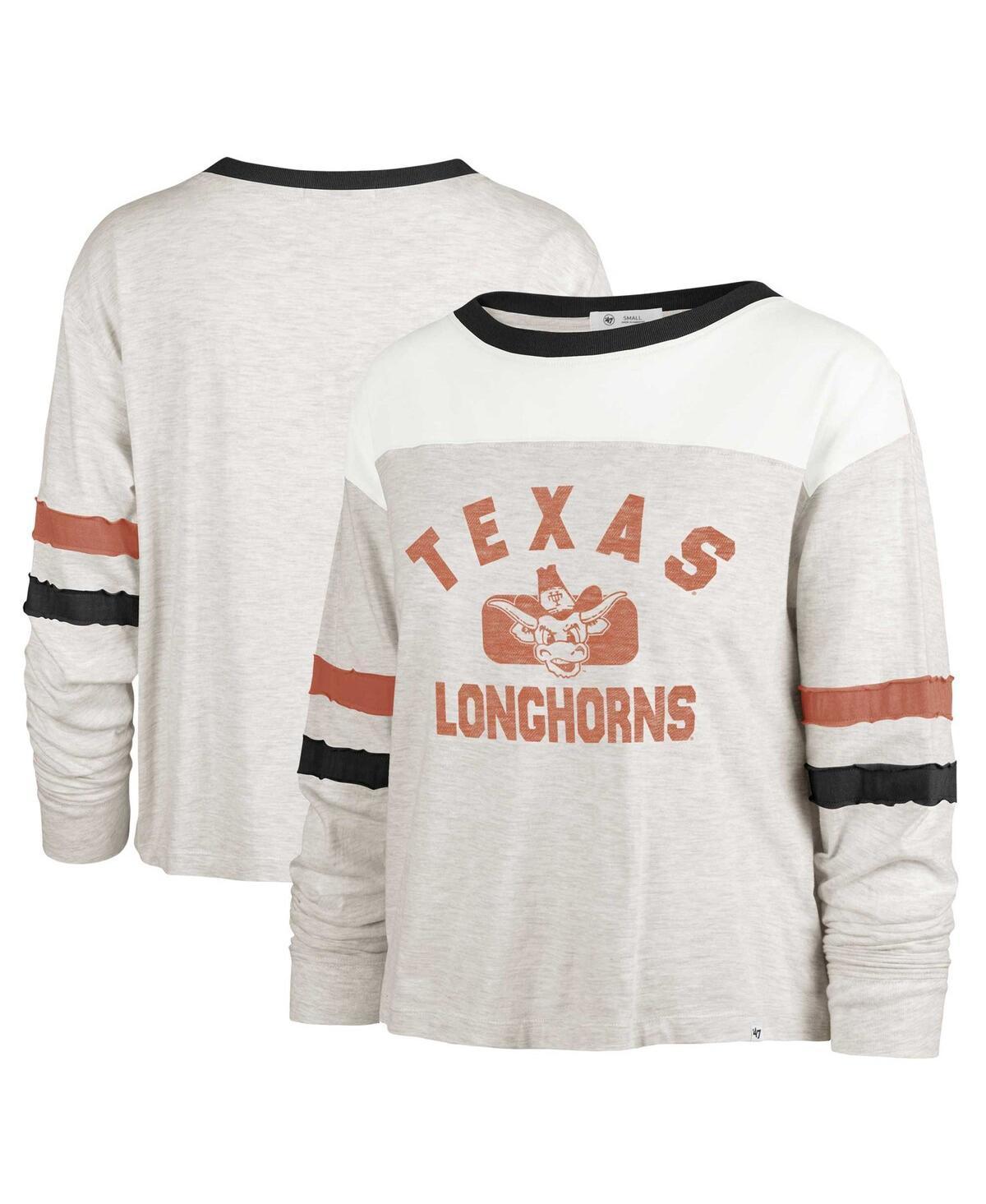 Womens 47 Brand Oatmeal Distressed Texas Longhorns Vault All Class Lena Long Sleeve T-shirt Product Image