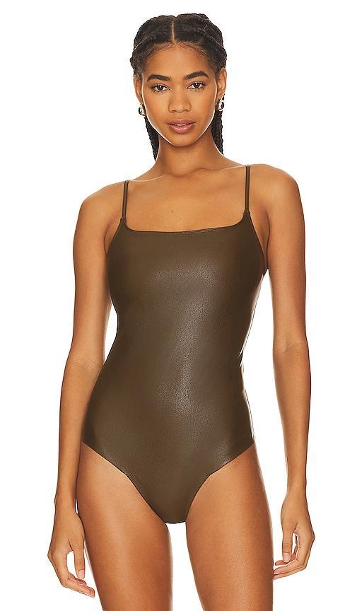 Commando Faux Leather Spaghetti Strap Bodysuit BDS309 Women's Jumpsuit & Rompers One Piece Product Image