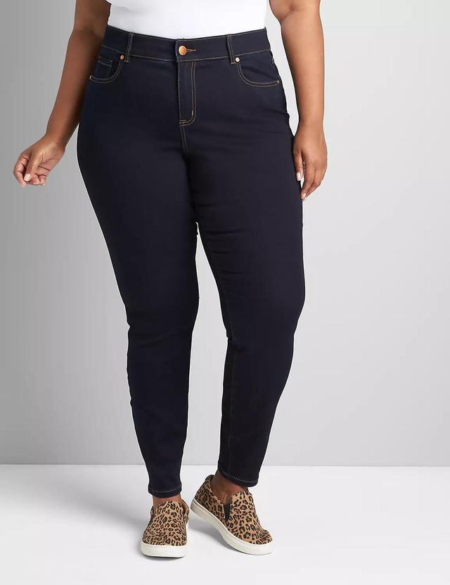 Lane Bryant Curvy Fit High-Rise Sateen Skinny Jean 22 Dark Denim Product Image