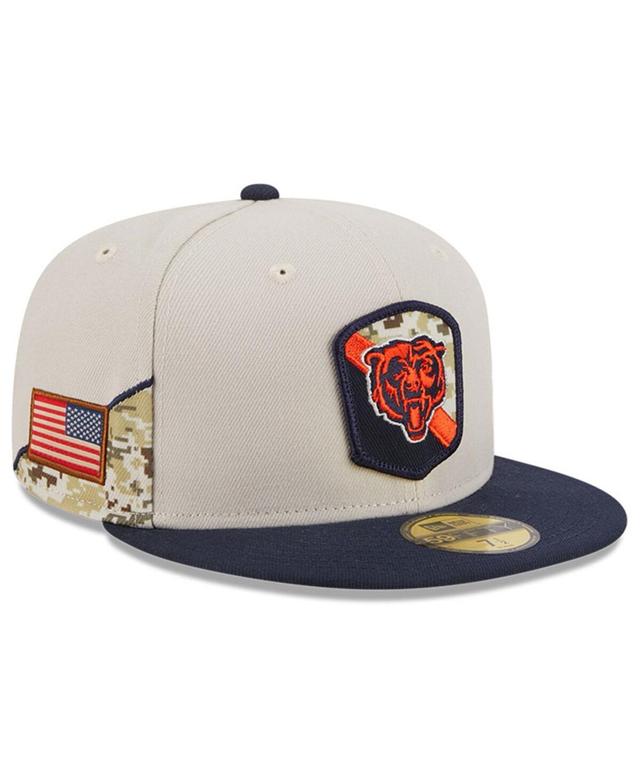 Mens New Era Stone Chicago Bears 2023 Salute To Service 59FIFTY Fitted Hat - Stone Product Image