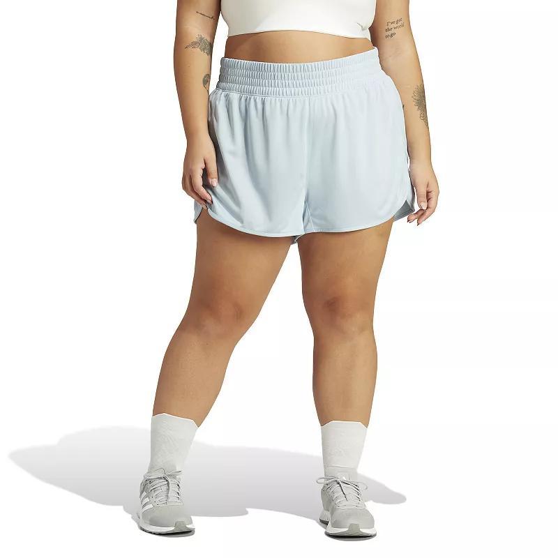 Plus Size adidas Pacer Essentials Knit High-Rise Shorts, Womens Product Image