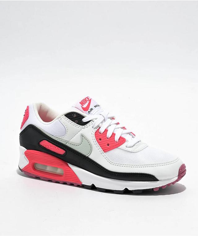 Nike Air Max 90 White, Black & Pink Foam Shoes Product Image