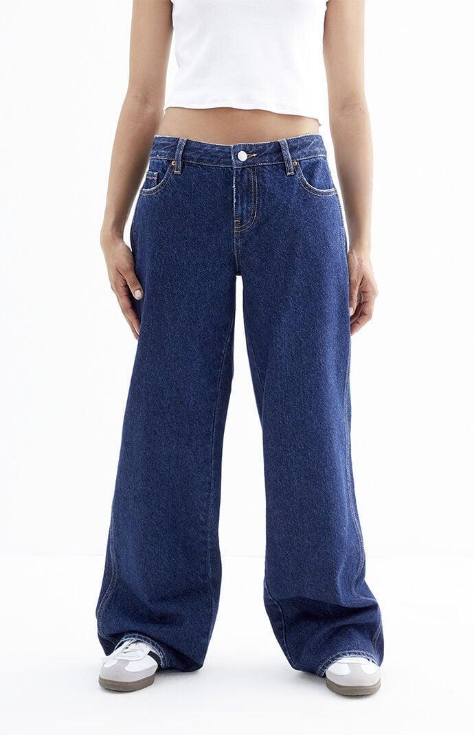 Womens Casey Dark Indigo Low Rise Baggy Jeans product image