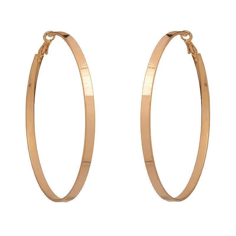 Emberly Gold Tone Large Hoop Earrings, Womens Product Image