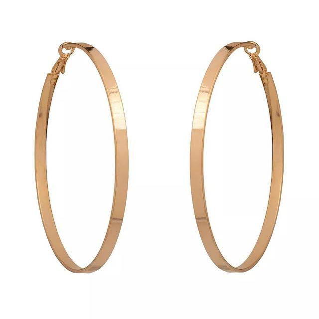 Emberly Gold Tone Large Hoop Earrings, Womens Product Image