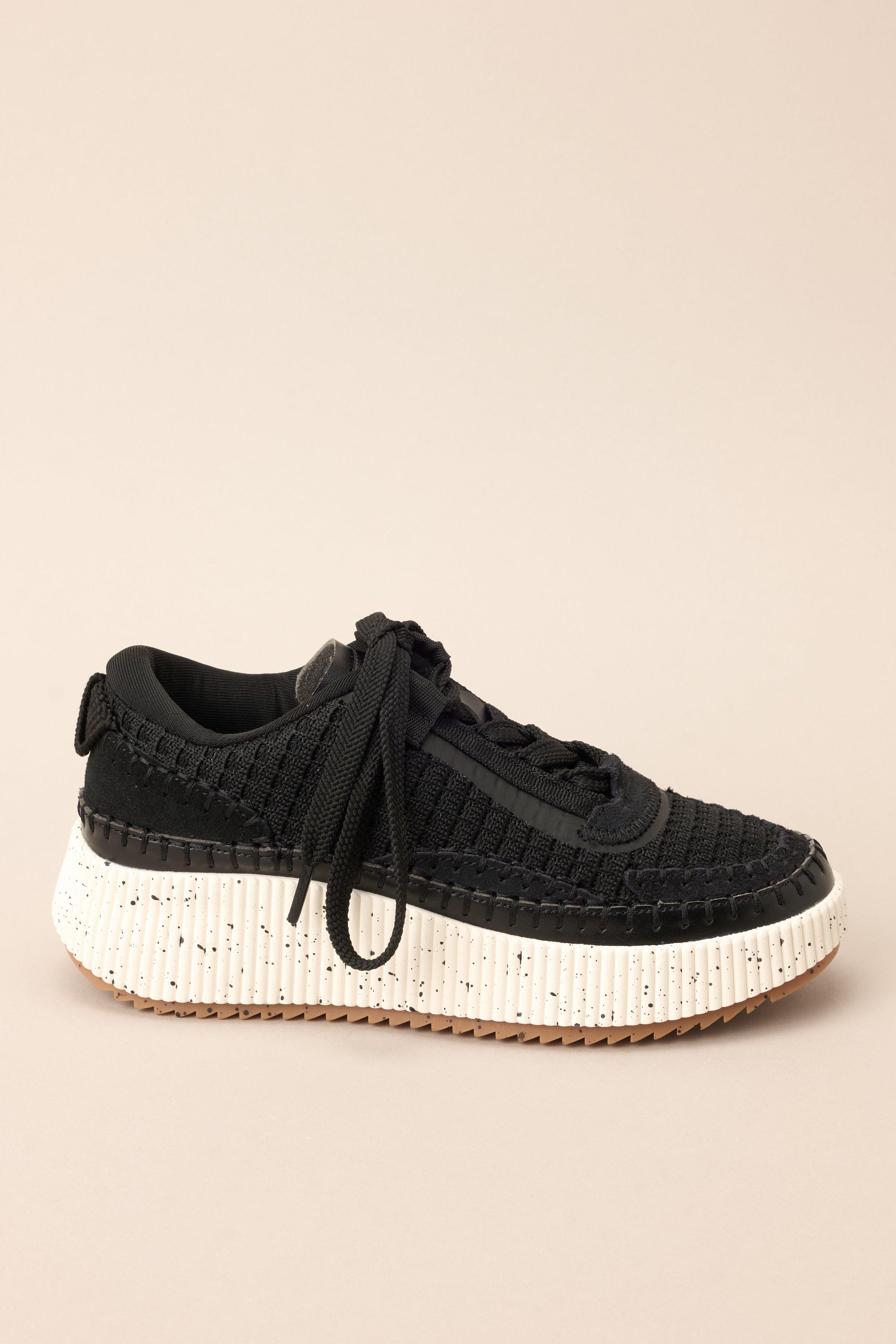 Dig In Your Heels Black Platform Sneakers Product Image