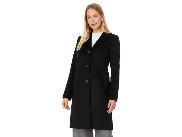 Lauren Ralph Lauren Sb Wool W Faux Leather Trim Women's Coat Product Image