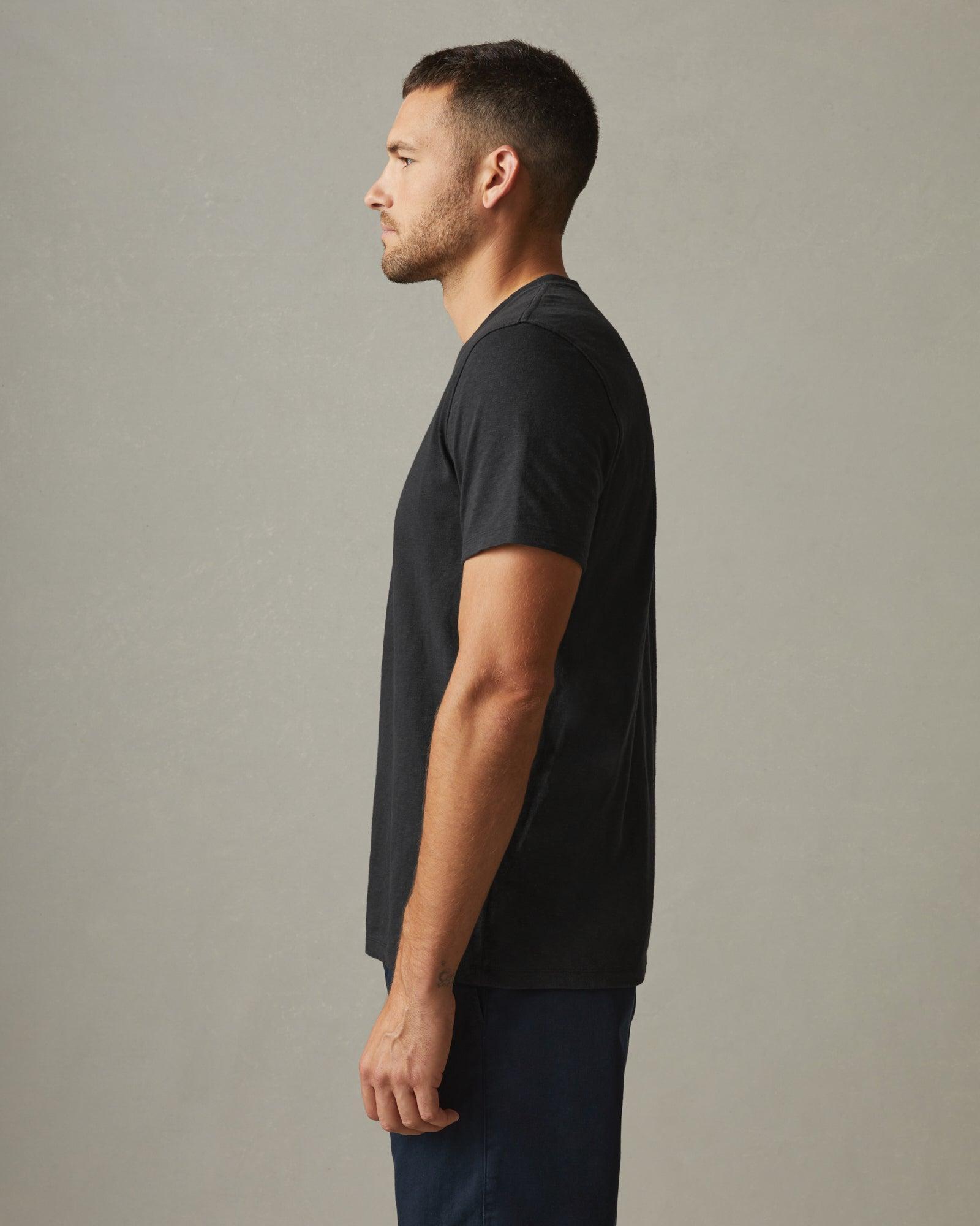 Premium Slub V-Neck Tee - Black Product Image