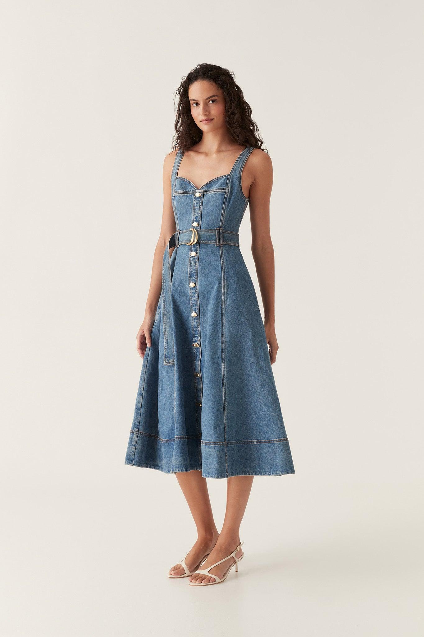 Clay Denim Midi Dress Product Image