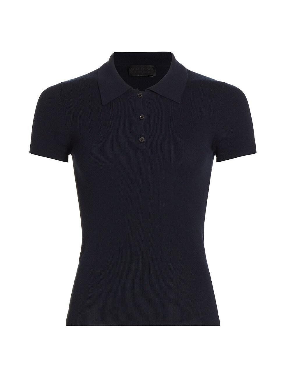 Womens Solana Cotton Knit Short-Sleeve Polo Top Product Image