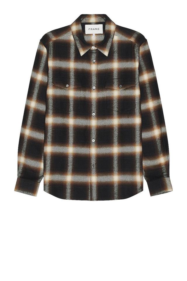 FRAME Plaid Brushed Cotton Button-Up Shirt Product Image