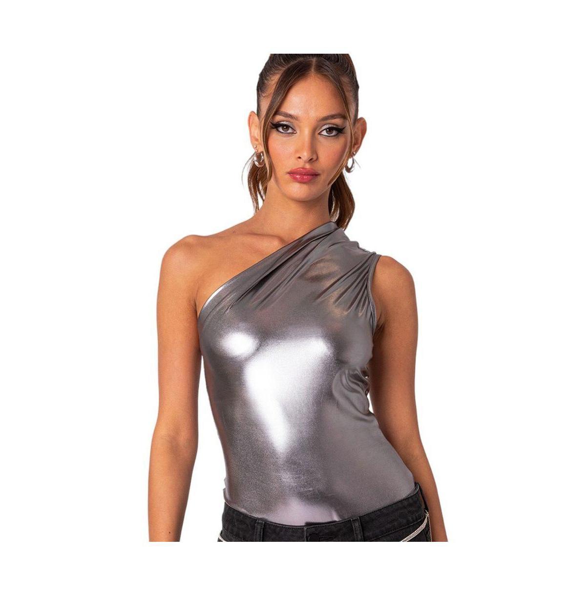 Womens Feona gathered metallic bodysuit Product Image