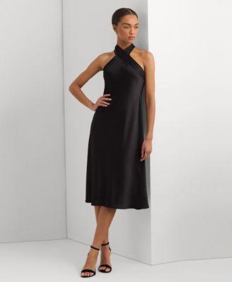 Women's Satin Halter A-Line Dress Product Image