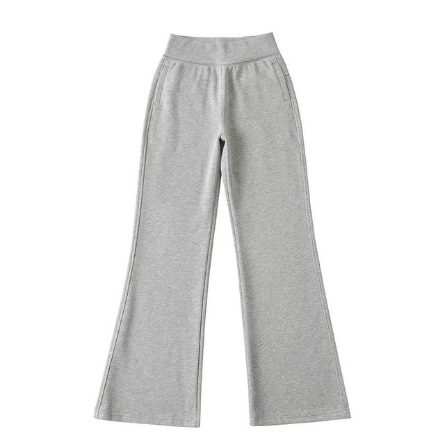 Mid Waist Plain Flared Pants Product Image