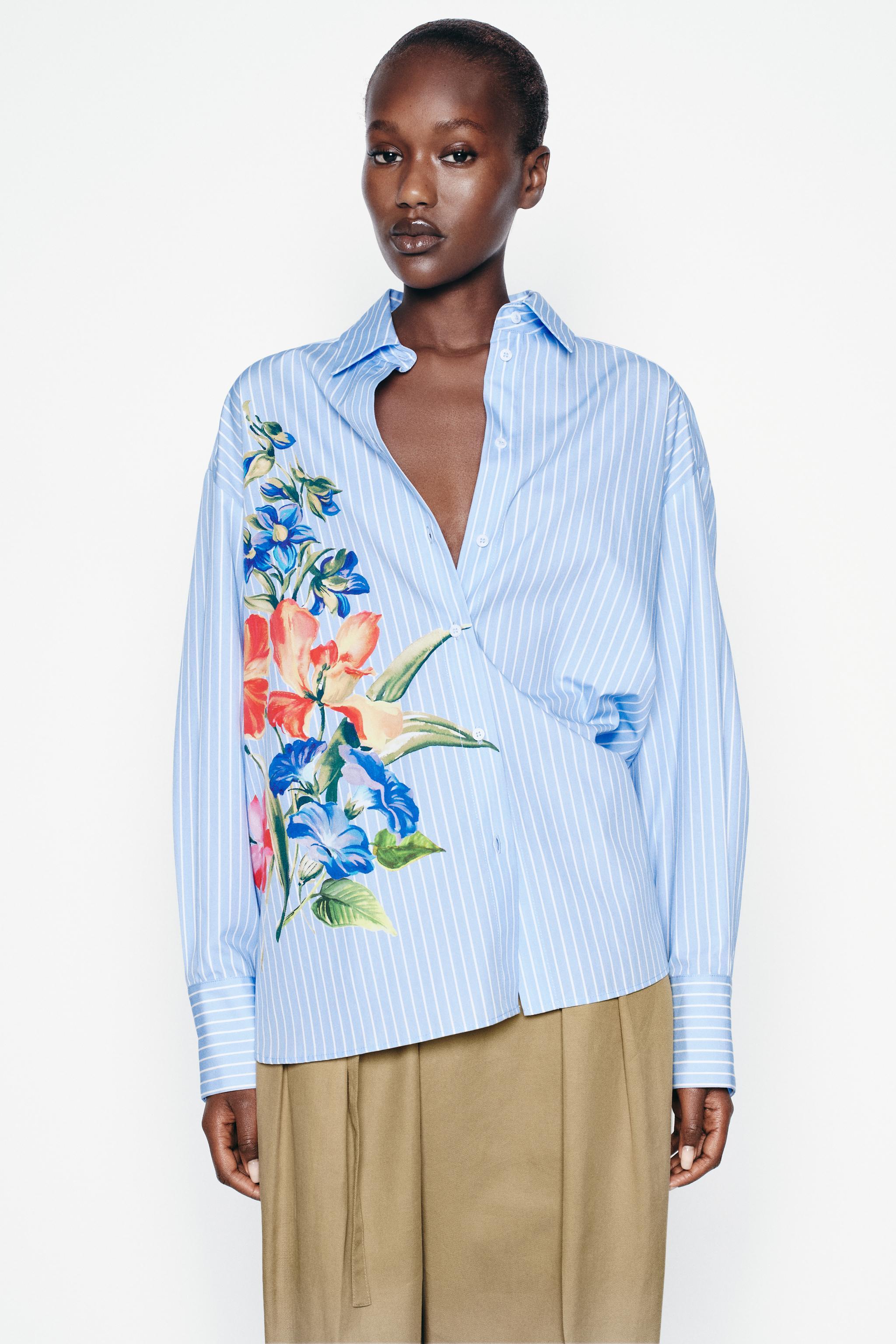 FLORAL STRIPED SHIRT Product Image