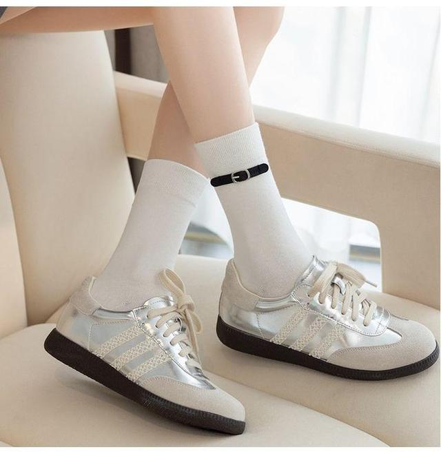 Plain Buckled Socks Product Image