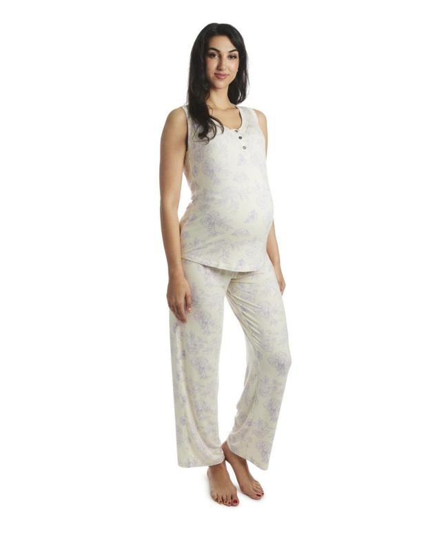 Womens Everly Grey Joy Tank & Pants Maternity/Nursing Pajama Set Product Image