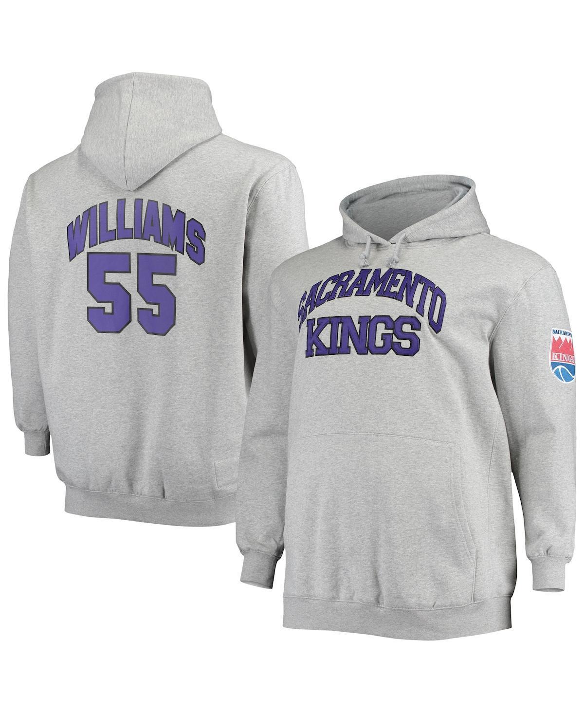 Mens Mitchell & Ness Jason Williams Heathered Gray Sacramento Kings Big & Tall Name & Number Pullover Hoodie Product Image