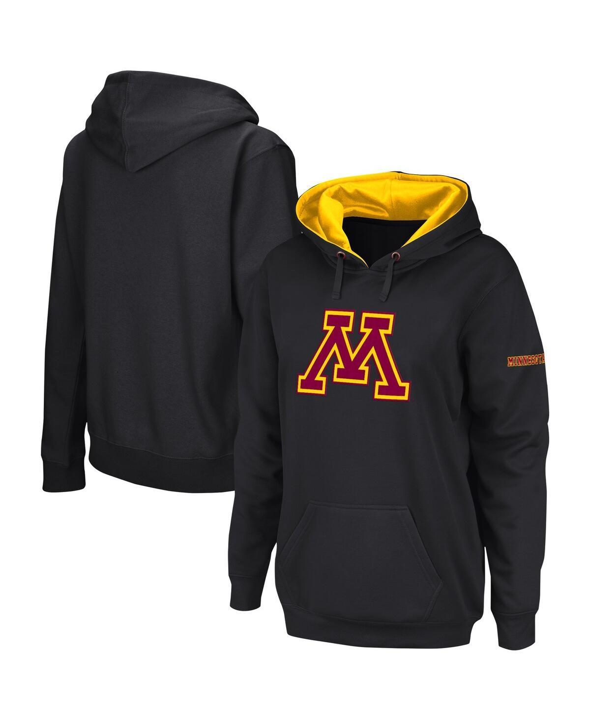 Womens Colosseum Black Minnesota Golden Gophers Big Logo Pullover Hoodie Product Image