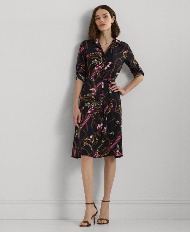 Lauren Ralph Lauren Womens Belted Floral Shirtdress Product Image