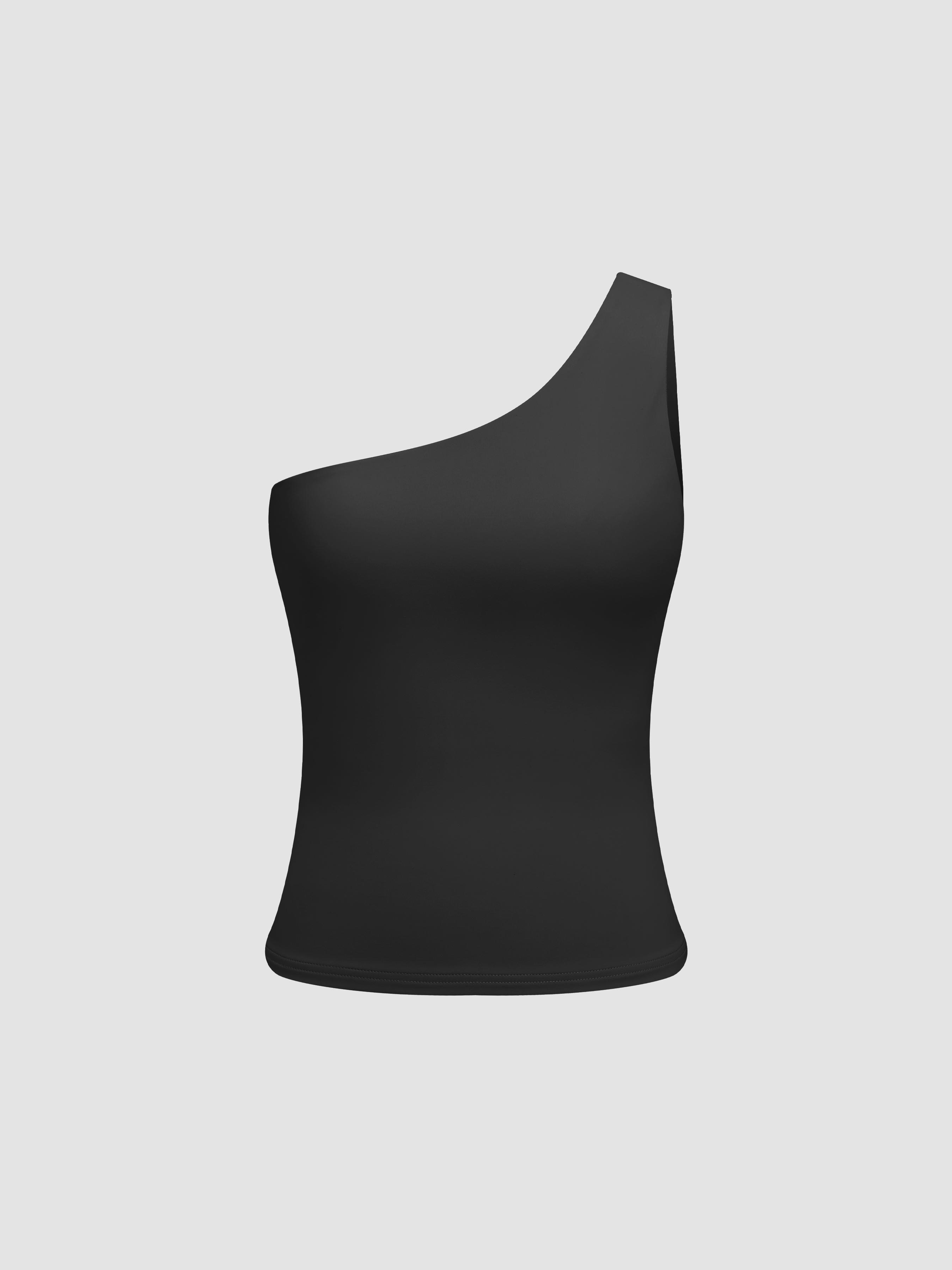 Contour Double Layered Asymmetrical Neck Tank Top Product Image