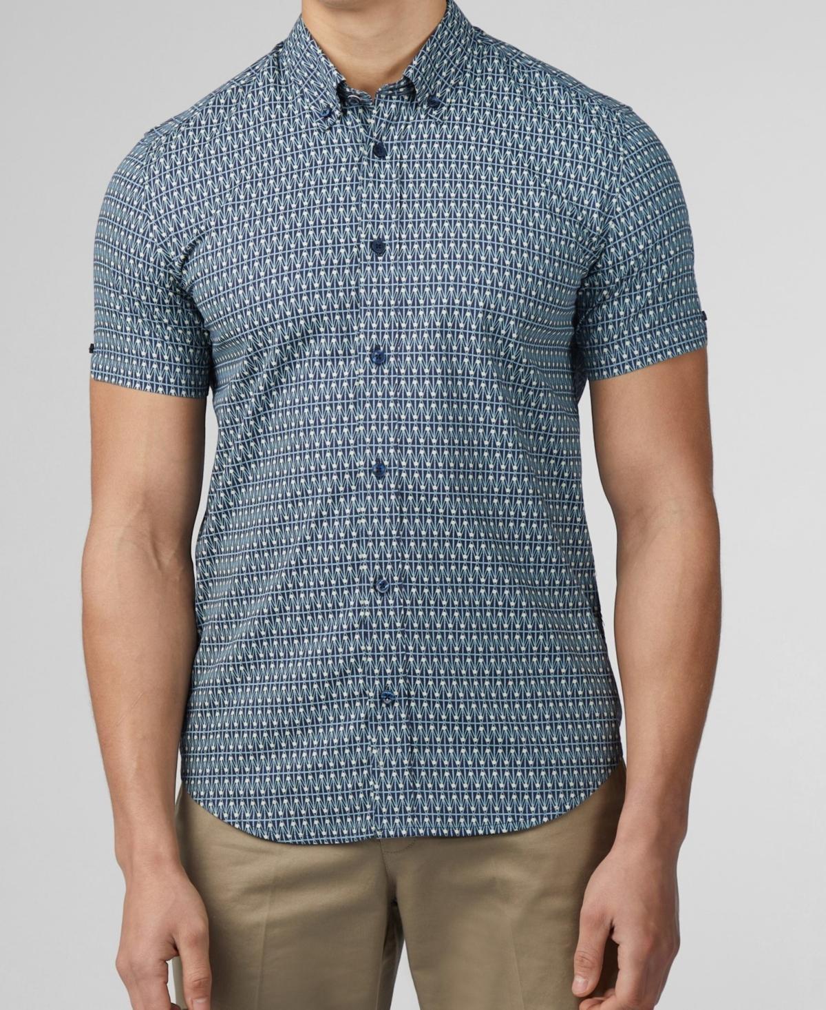 Ben Sherman Mens Geo Spot Print Short Sleeve Shirt Product Image