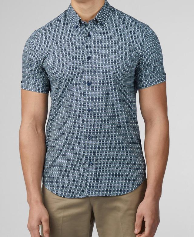 Ben Sherman Mens Geo Spot Print Short Sleeve Shirt Product Image