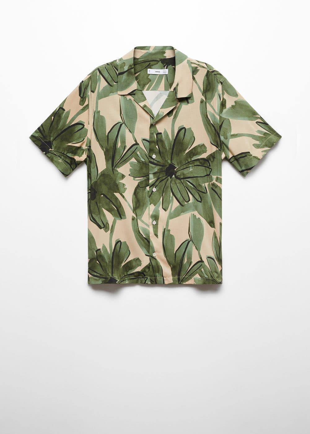 MANGO MAN - Regular fit tropical print shirt greenMen Product Image