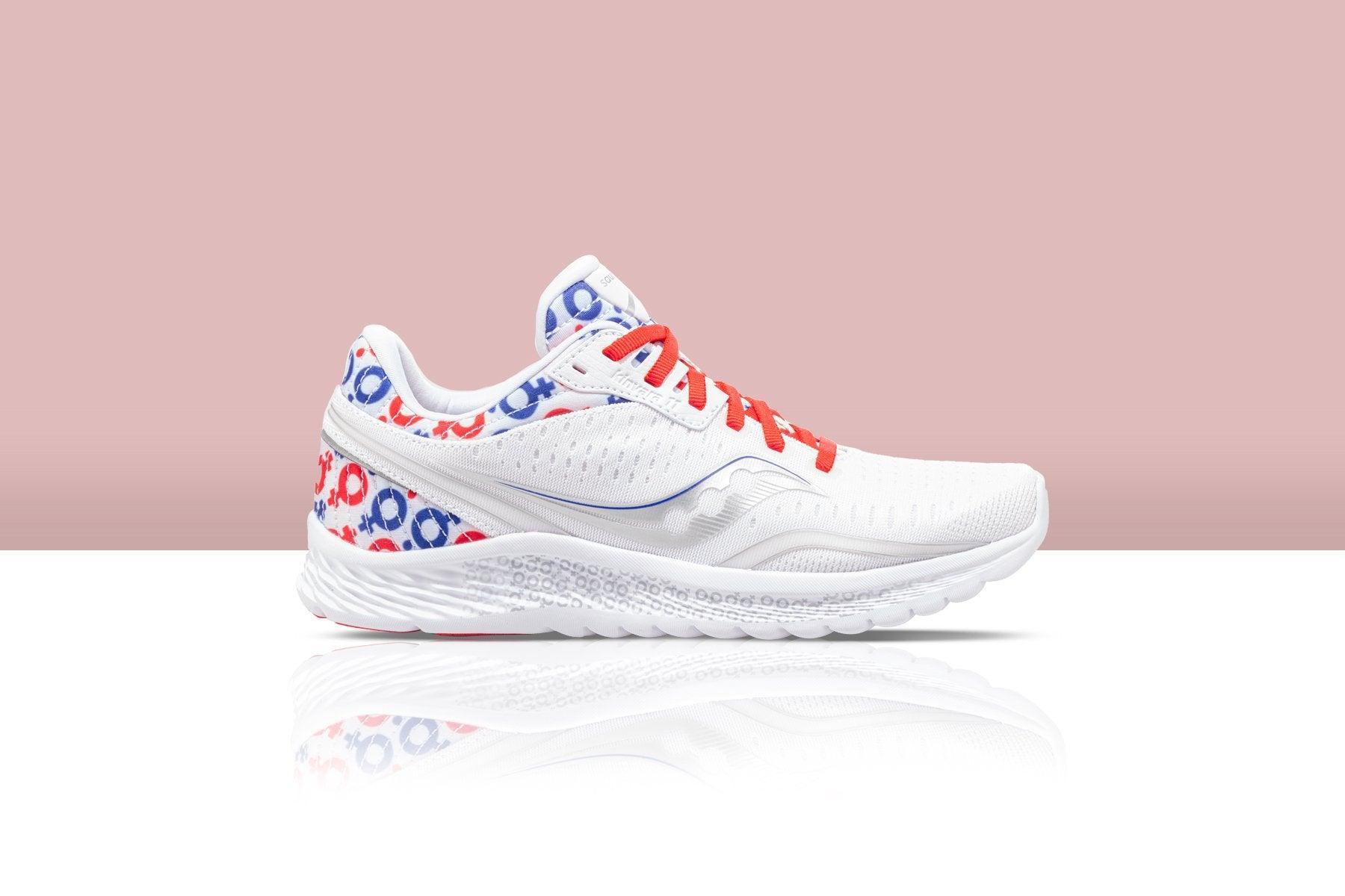 Saucony x Prinkshop Women's Kinvara 11 - White/Red/Blue Female Product Image