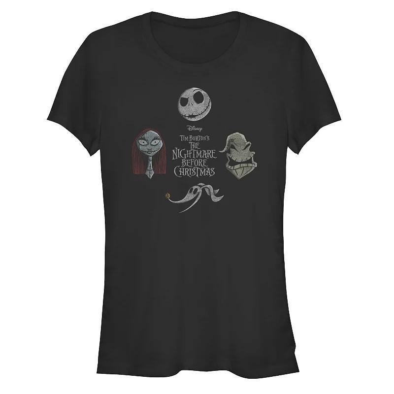 Disneys The Nightmare Before Christmas Womens Characters Heads Tee, Girls Product Image