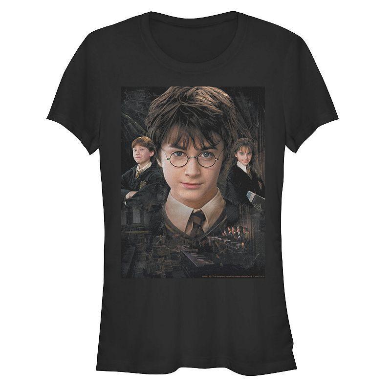 Juniors Harry Potter Chamber Of Secrets Harry Ron Hermione Poster Fitted Tee, Girls Product Image