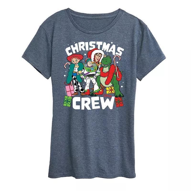 Disney / Pixars Toy Story Womens Christmas Crew Graphic Tee, Girls Heather Grey Product Image