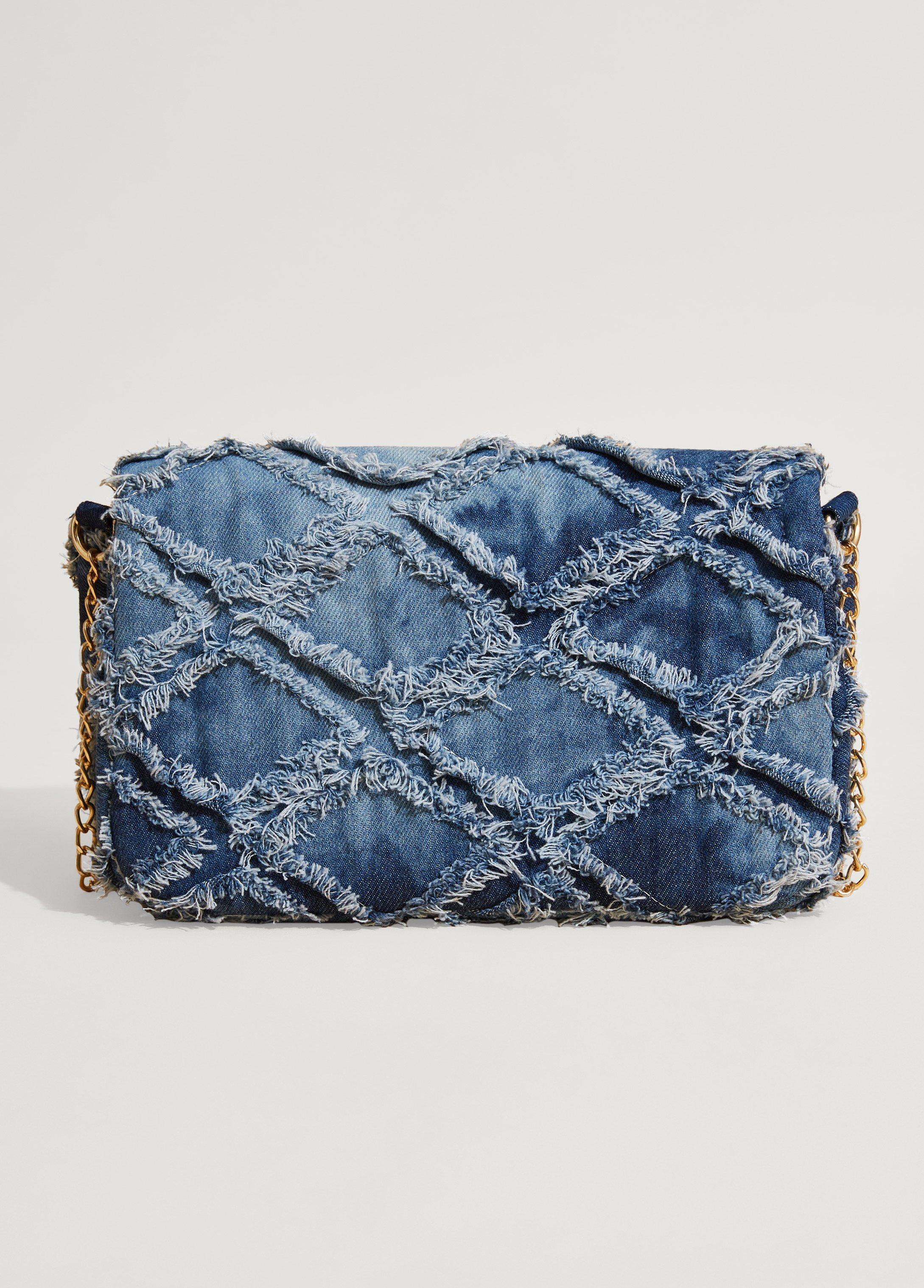 Frayed Denim Shoulder Bag Product Image