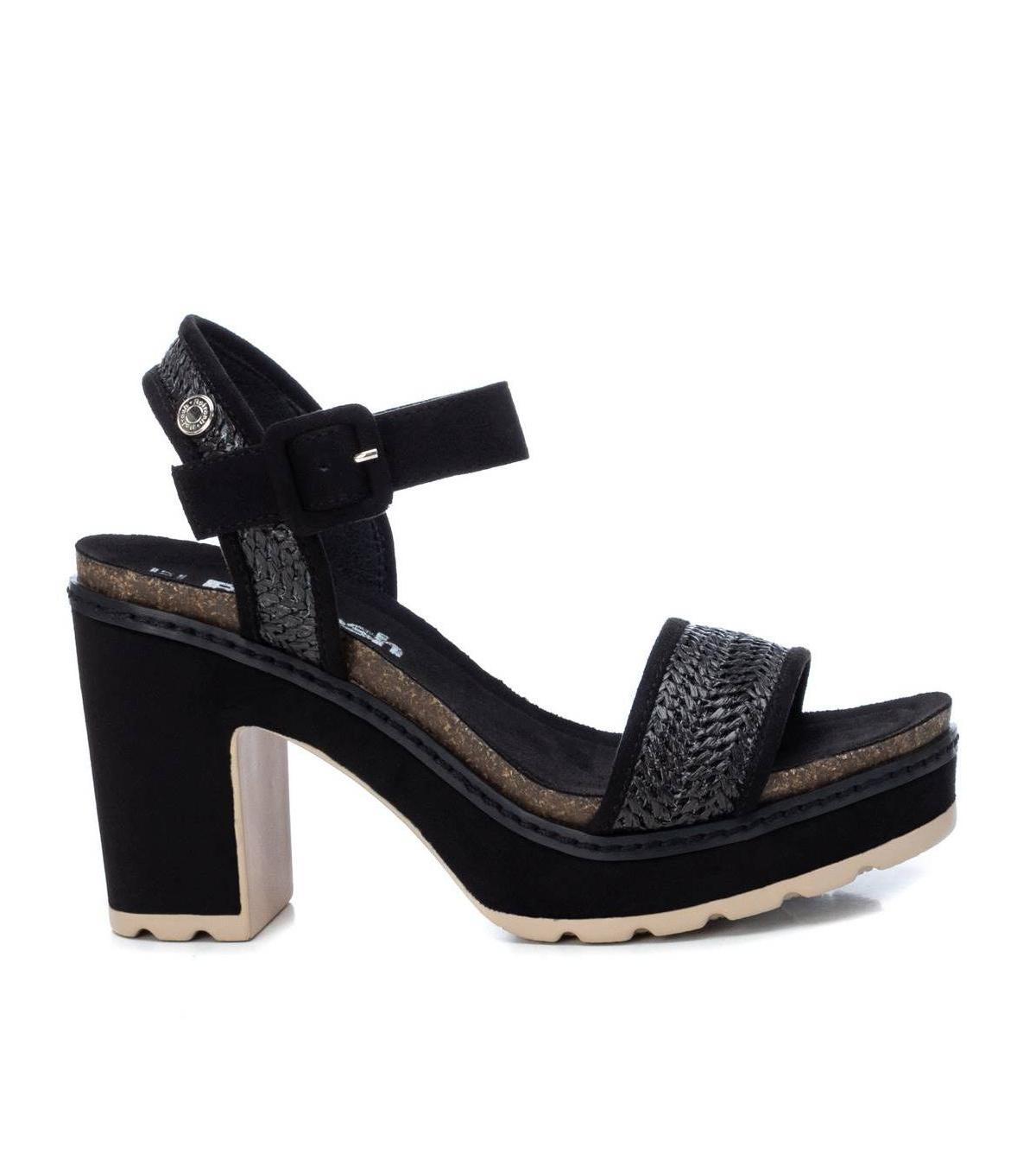 Womens Heeled Suede Sandals By Xti, 79787 Black Product Image