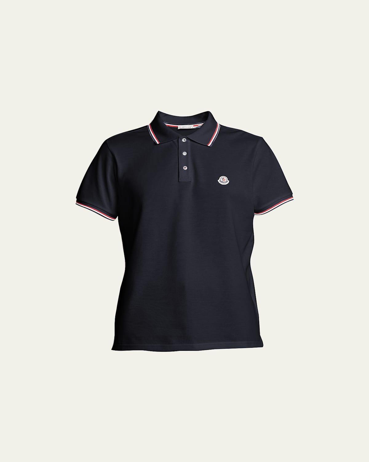 Mens Classic Tipped Polo Shirt w/ Logo Patch Product Image