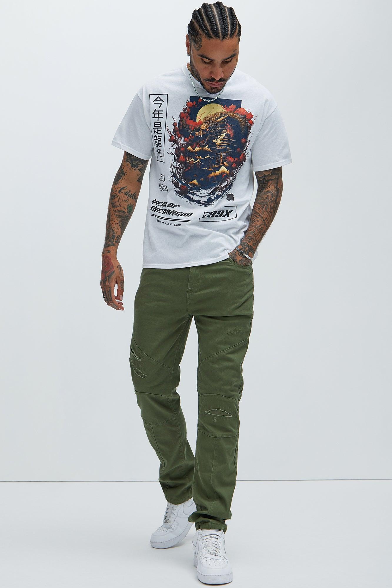 Give Me That Panel Straight Pants - Olive Product Image