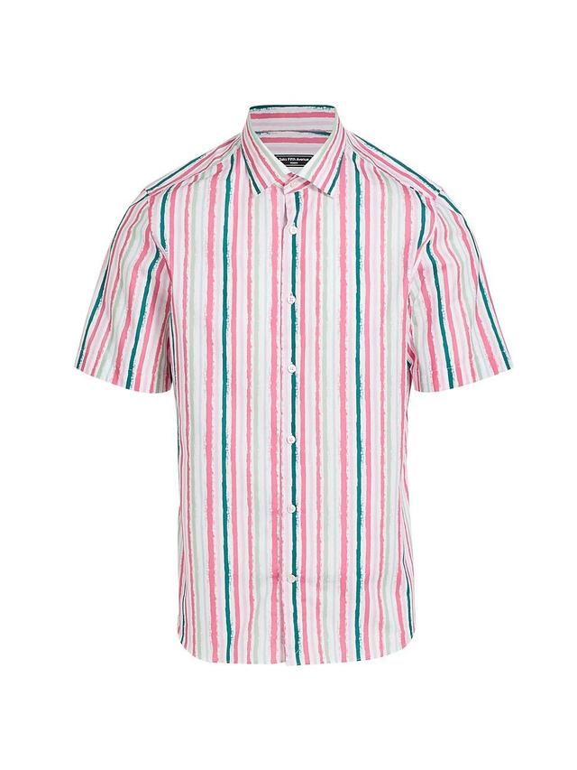 Mens Slim-Fit Striped Short-Sleeve Shirt Product Image