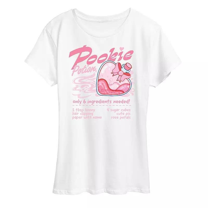 Womens Pookie Potion Graphic Tee Grey Dark Red Product Image