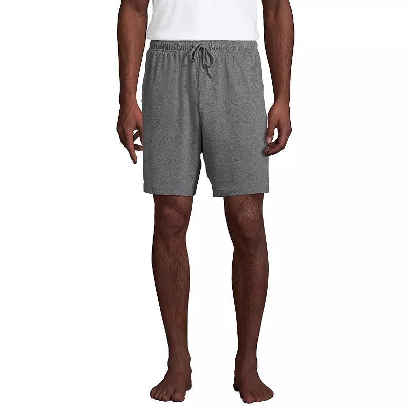 Big & Tall Lands End Knit Jersey Pajama Shorts, Mens Grey Product Image