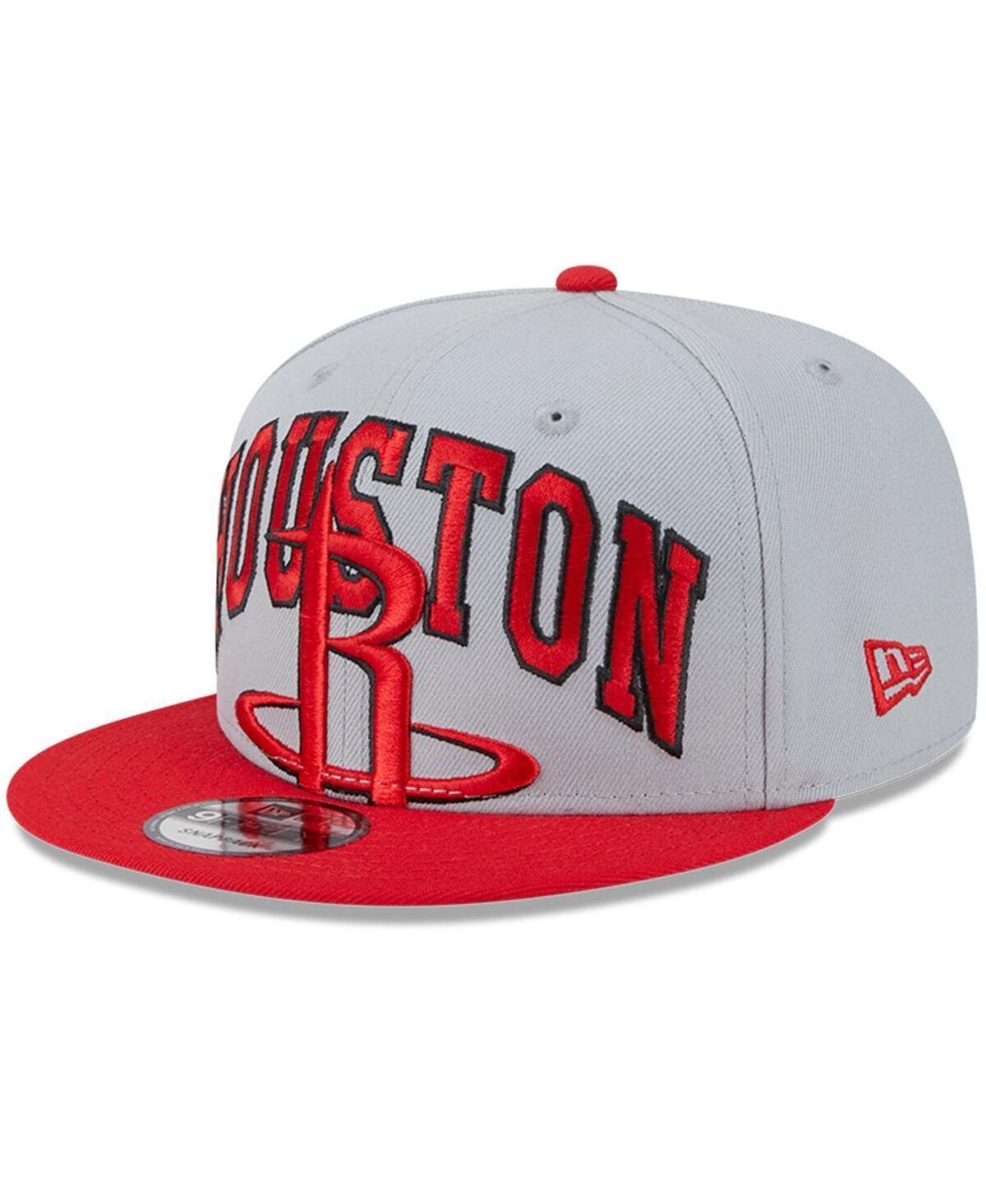 Mens New Era Gray/Red Houston Rockets Tip-Off Two-Tone 9FIFTY Snapback Hat Product Image