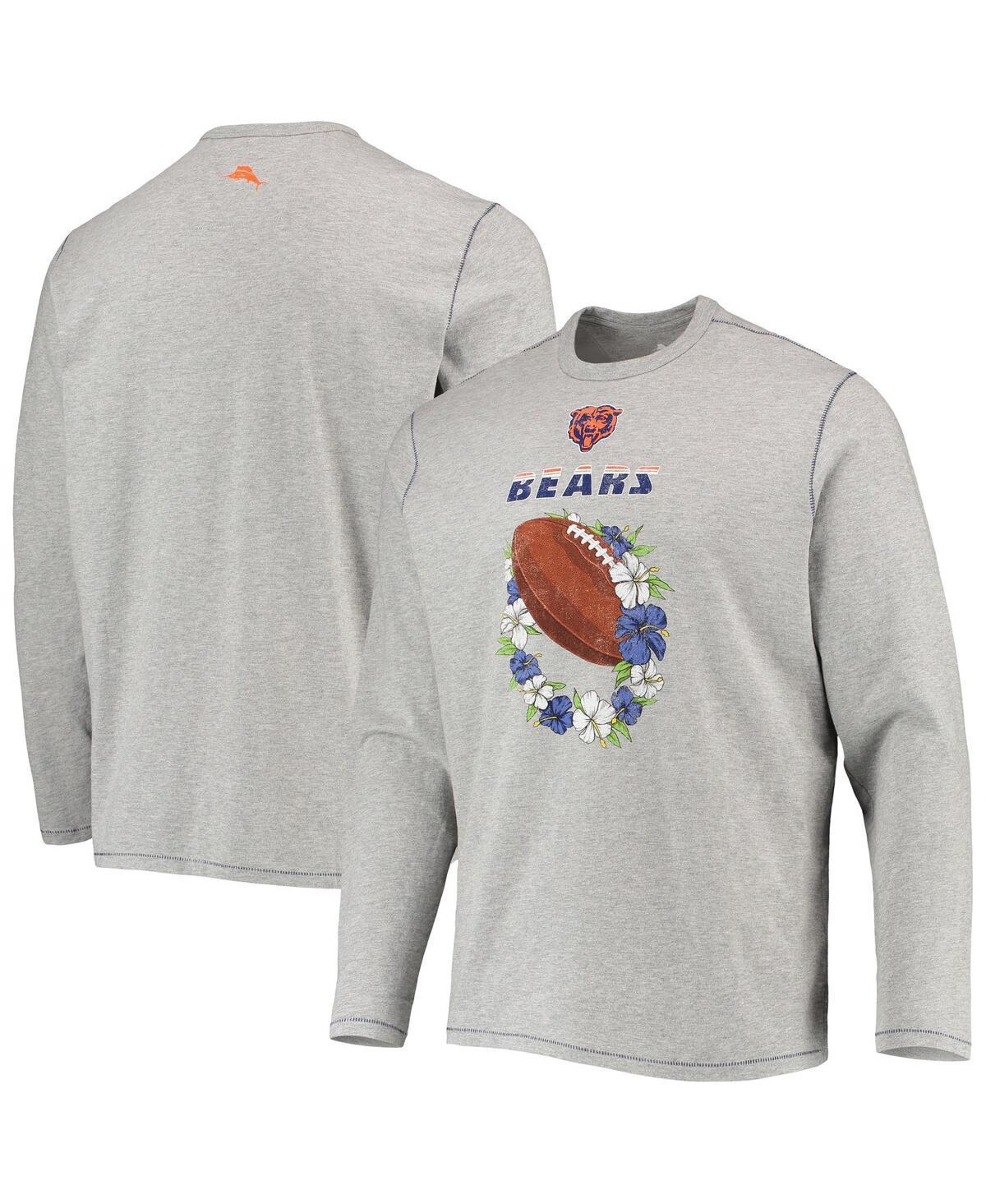 Mens Tommy Bahama Heathered Gray Chicago Bears Sport Lei Pass Long Sleeve T-shirt Product Image