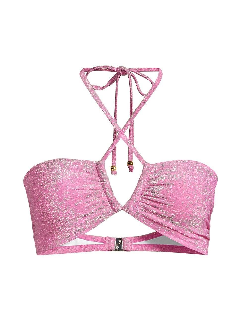 Womens Shimmer Halter Bikini Top Product Image