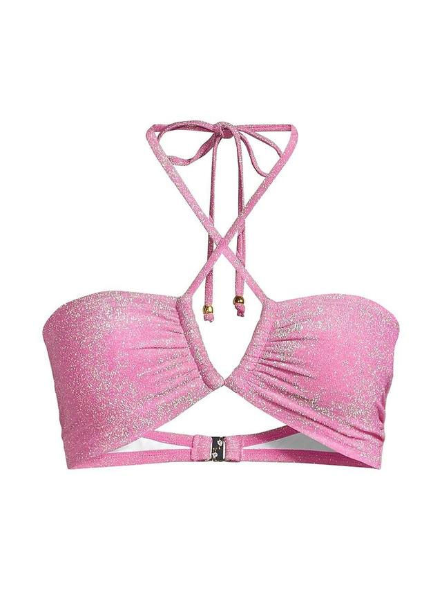 Womens Shimmer Halter Bikini Top Product Image