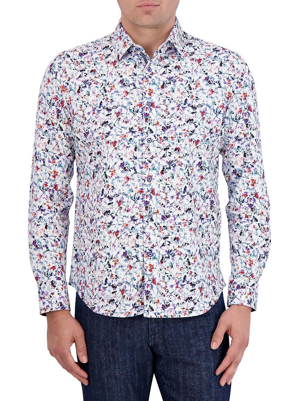 Mens Bavaro Abstract Button-Front Shirt Product Image