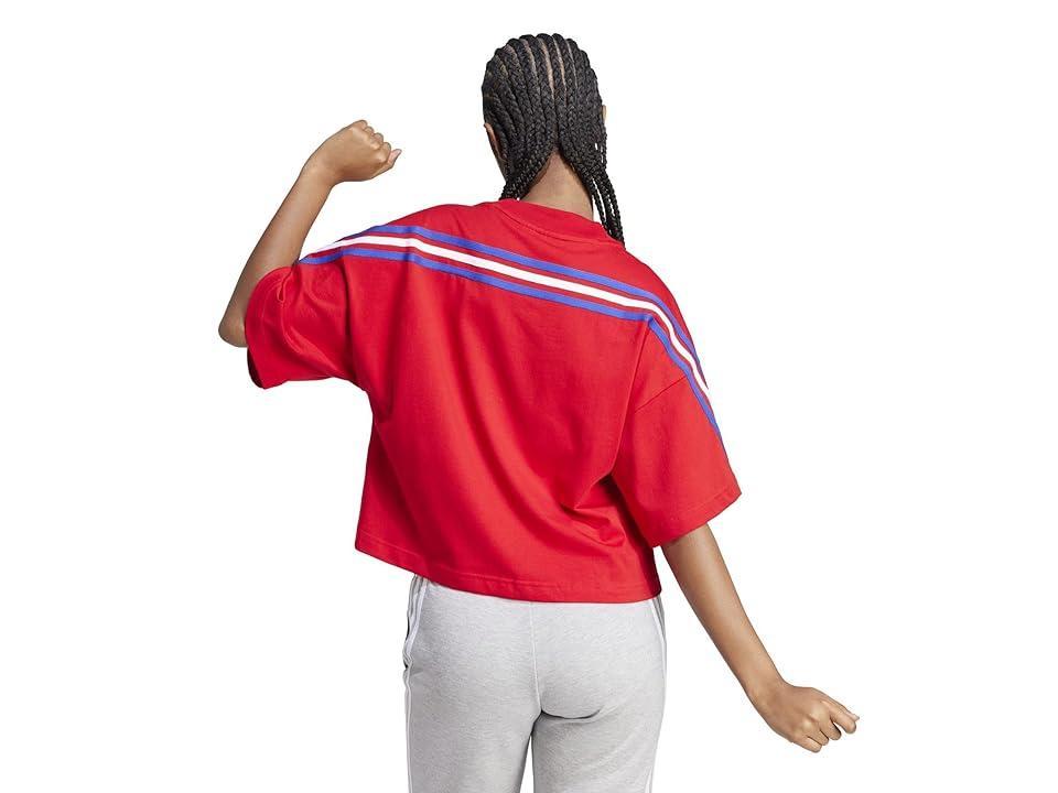 adidas Future Icons 3-Stripes T-Shirt (Better Scarlet) Women's Clothing Product Image