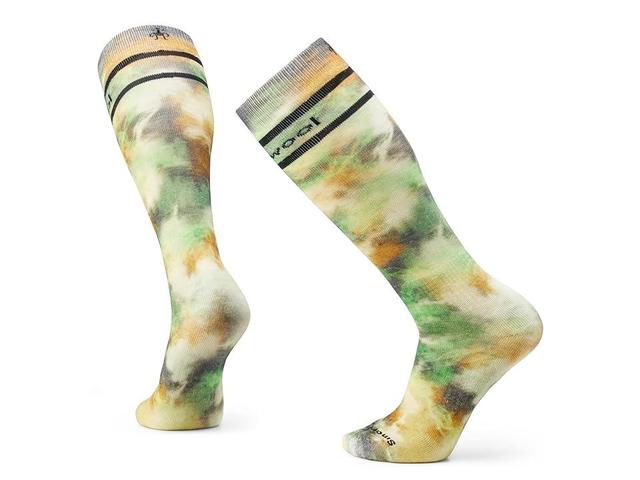 Smartwool Ski Full Cushion Groovy Tie-Dye Print Over the Calf (Winter Moss) Men's Crew Cut Socks Shoes Product Image