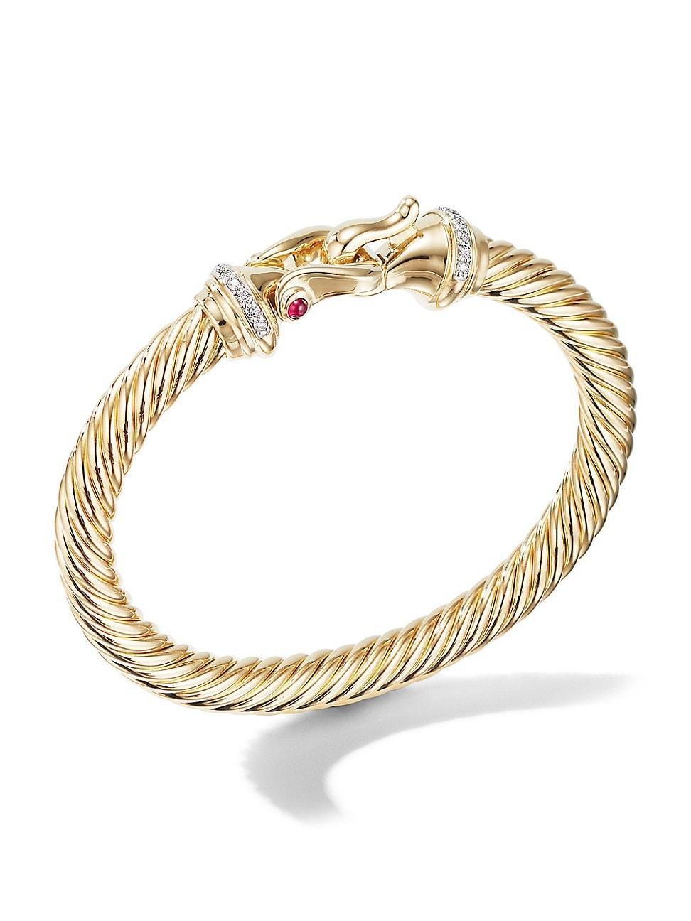 Womens Buckle Cablespira Bracelet in 18K Yellow Gold Product Image