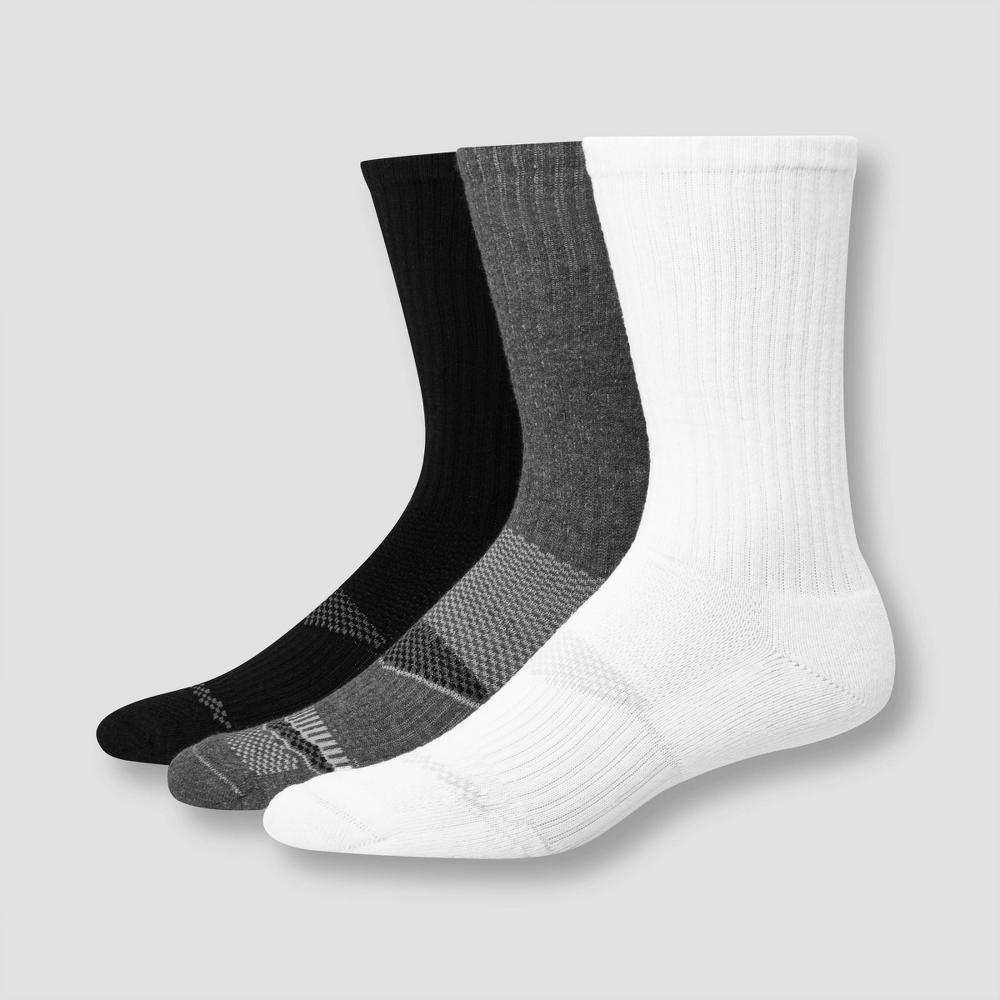 Mens Hanes Premium Performance Power Cool Crew Socks 3pk - Gray 6-12 Product Image